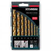Набор сверл по металлу HSS-G DIN338 HYUNDAI (8шт) 3-10x1,0mm TIN 202902