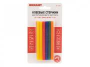 Стержни клеевые d=7,4 мм, L=100 мм, цветные (упак. 12 шт.) (блистер) REXANT (09‑1020)