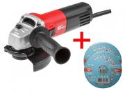 Одноручная углошлифмашина WORTEX AG 1207‑3 в кор. + АКЦИЯ! (2 отр. круга LUGAABRASIV в подарок!) (AG1207300019A4)