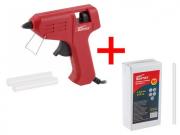 Пистолет клеевой WORTEX GG 0710‑1 в блистере + 2 клеевых стержня+АКЦИЯ (+ Клеевые стержни Wortex50шт скидка на комплект 15%) (GG071010011А1)