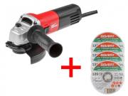 Одноручная углошлифмашина WORTEX AG 1207‑3 в кор. + АКЦИЯ! (4 отр. круга  по мет. ВОЛАТ в подарок!) (AG1207300019A6)