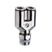 Фитинг цанговый Y‑образный под Ø6 с наружн. G1/8" (Cu/NiLa) Camozzi S6450 6‑1/8