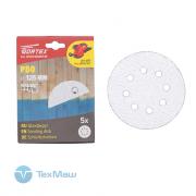 Шлифлист 125мм круг Р80 д/краски самосцепл. 8 отв. 5 шт. Wortex
