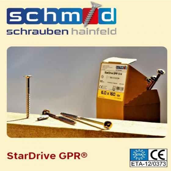 Саморезы конструкционные Schmid StarDrive GPR 6.0x200/64/10 TX30 (Потай, 50шт)