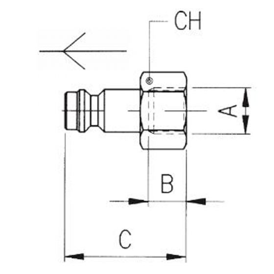 Ниппель БРС Aignep 00212000102NB, с внутренней резьбой G1/8"