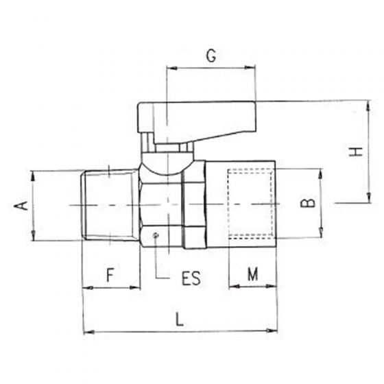 Кран комбинированный Aignep 0631000002, наружная резьба R1/4", внутренняя G1/8"