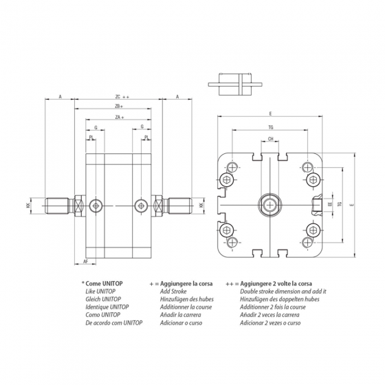 Пневмоцилиндр 32х80 Aignep WJM0320080, компактный