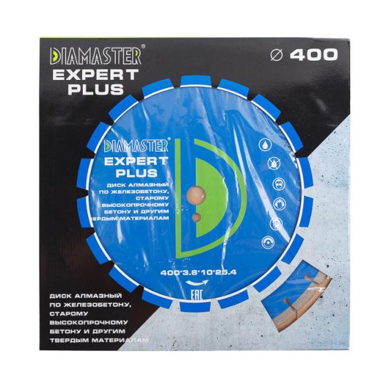 Диск сегментный Expert plus д.400*25,4 (*3,6*10)мм | 28z/железобетон/wet DIAMASTER