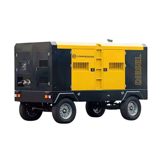 Дизельный винтовой компрессор ET-Compressors ET SD-830T-10 бар (на шасси)