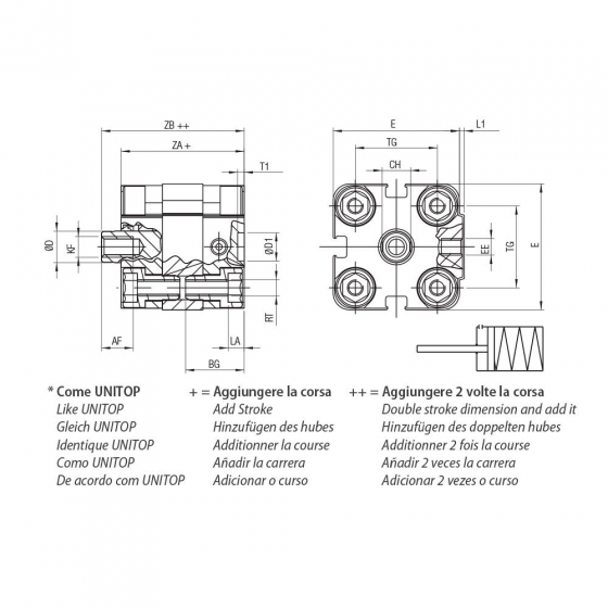 Пневмоцилиндр 20х25 Aignep WD0200025, компактный