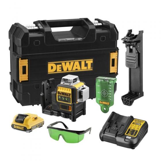 Самовыравнивающийся линейный ЗЕЛЕНЫЙ лазерный уровень DEWALT DCE089D1G