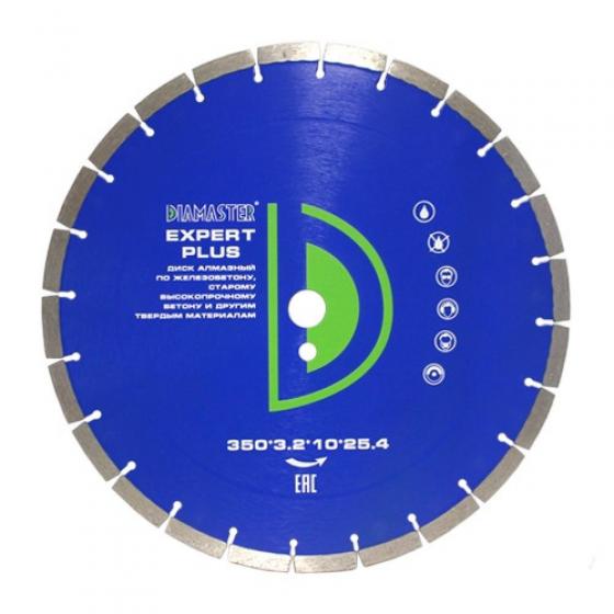 Диск сегментный Expert plus д.350*25,4 (*3,0*10)мм | 24z/железобетон/wet DIAMASTER