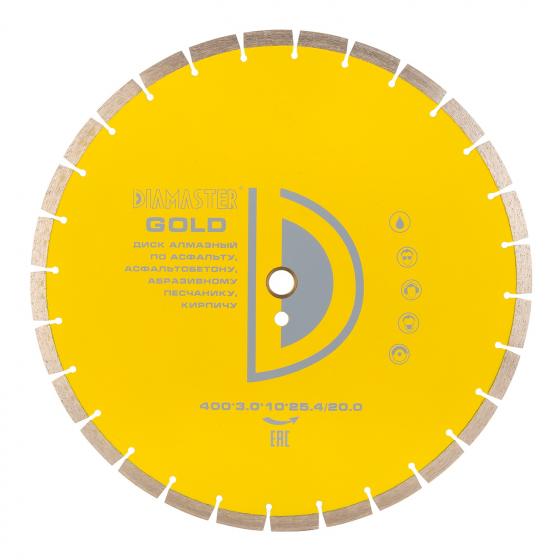 Диск сегментный GOLD д.400*25,4/20,0 (40*3,0*10)мм | 28z/асфальт/wet DIAMASTER