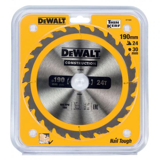 Пильный диск DEWALT CONSTRUCT DT1944, 190/30 мм.